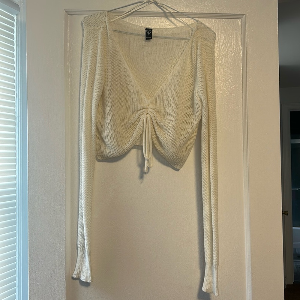 Windsor White Crop Knit Sweater